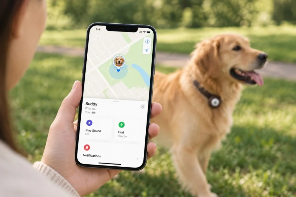 how to track airtag dog location